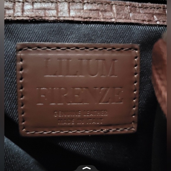 Woven Genuine Leather Tote Bag in Brown - Picture 3 of 12